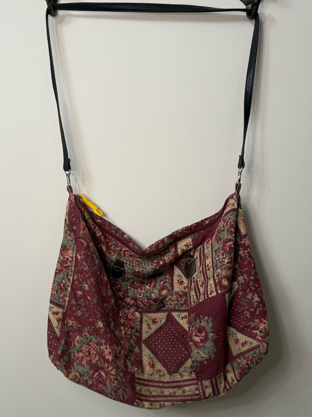 Vintage Gitano Floral Patchwork Hobo Shoulder Bag Boho Cottagecore